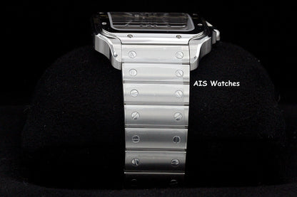 BNIB Cartier Santos De Cartier Large Steel Skeleton WHSA0015 Box & Papers