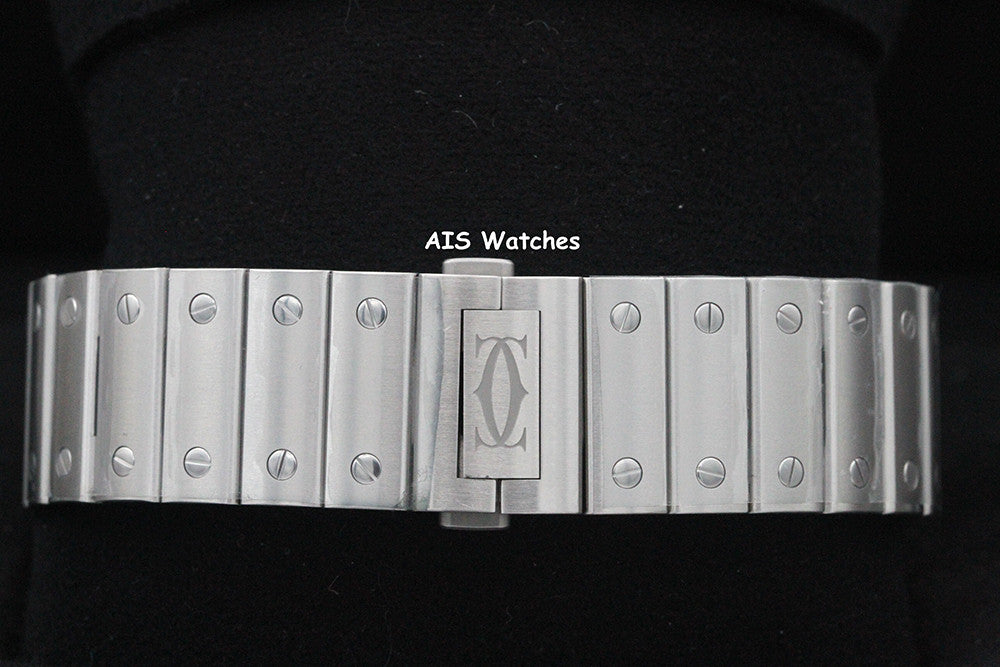 BNIB Cartier Santos De Cartier Large Steel Skeleton WHSA0015 Box & Papers