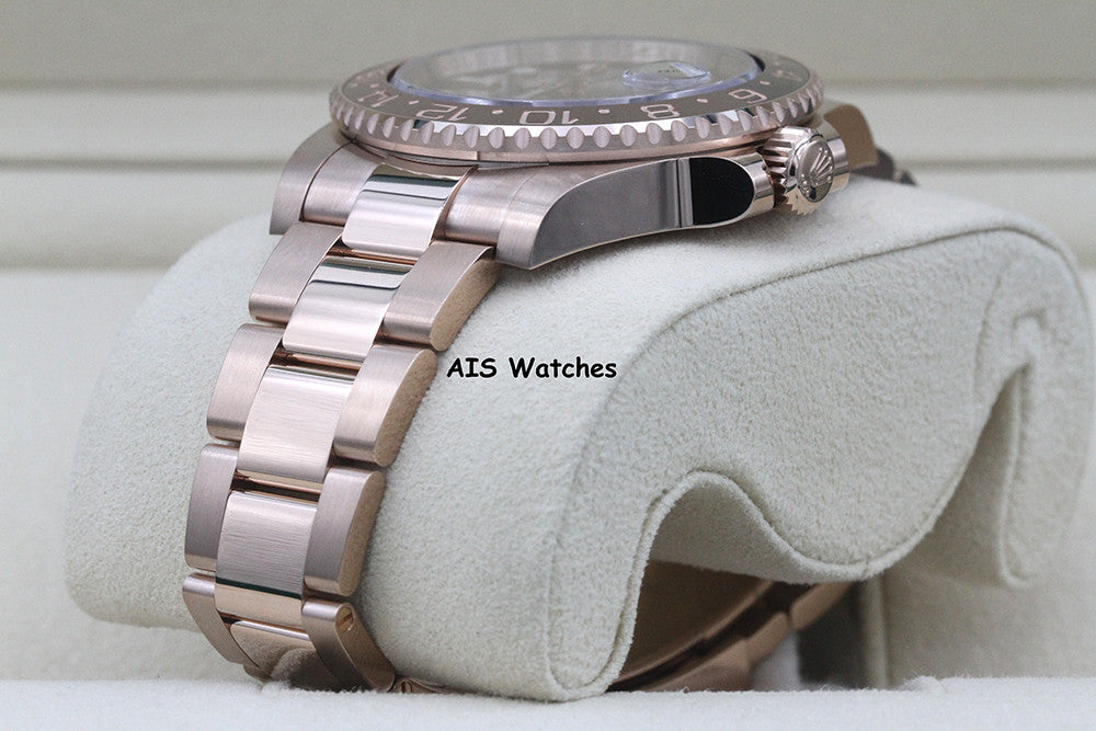 BNIB Rolex 126715 CHNR GMT Master II 18K Rose Gold RootBeer Ceramic Box & Paper