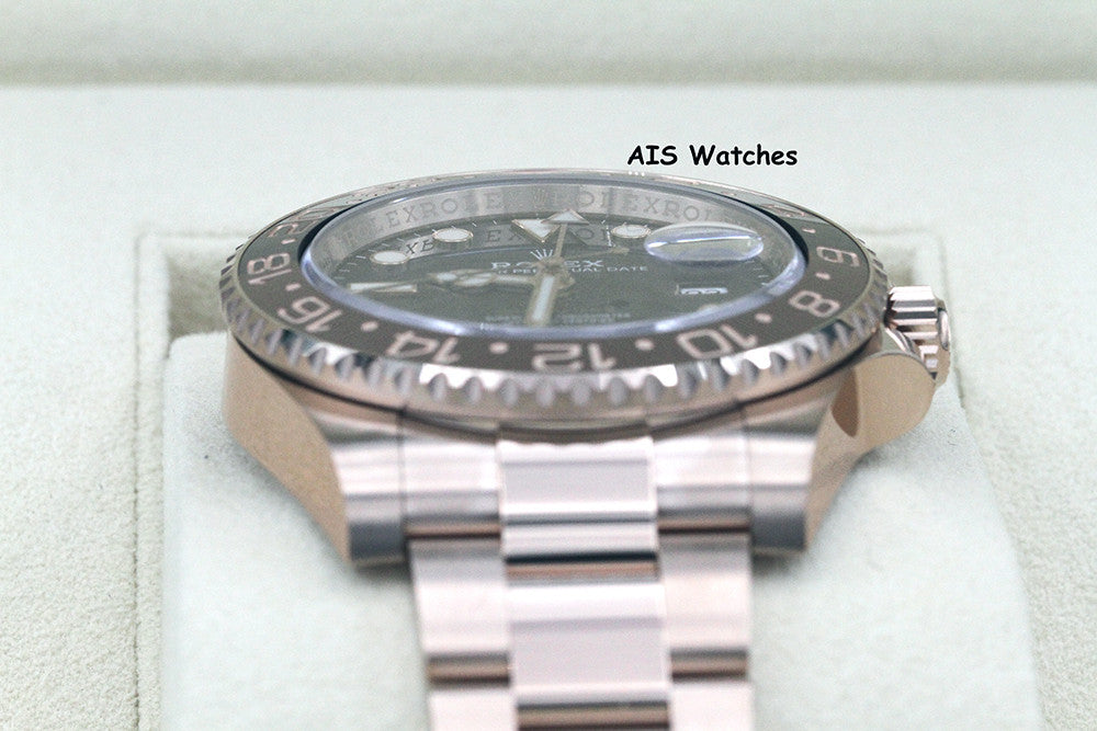 BNIB Rolex 126715 CHNR GMT Master II 18K Rose Gold RootBeer Ceramic Box & Paper