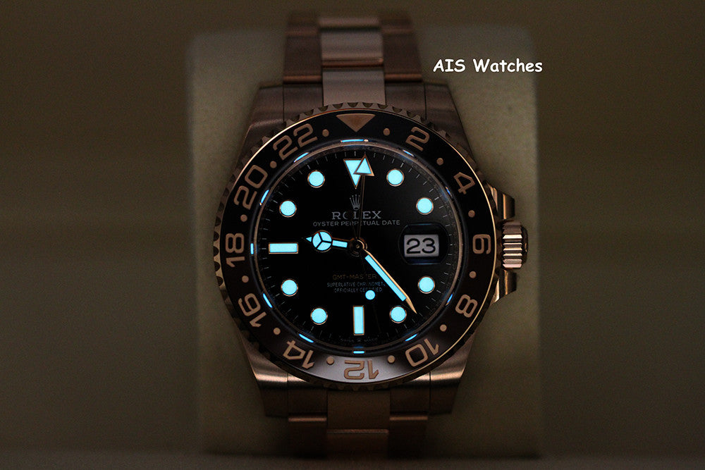 BNIB Rolex 126715 CHNR GMT Master II 18K Rose Gold RootBeer Ceramic Box & Paper