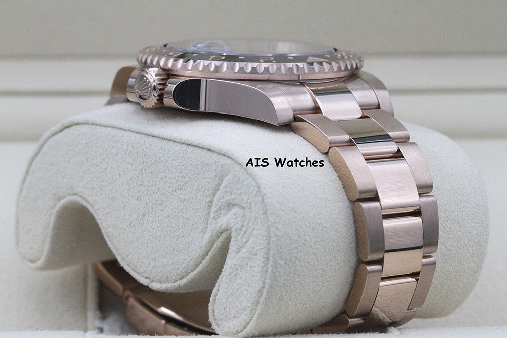 BNIB Rolex 126715 CHNR GMT Master II 18K Rose Gold RootBeer Ceramic Box & Paper