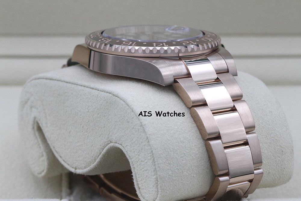 BNIB Rolex 126715 CHNR GMT Master II 18K Rose Gold RootBeer Ceramic Box & Paper