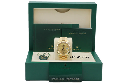 BNIB Rolex 228238 DayDate 40MM DD40 Yellow Gold Champagne Roman Dial