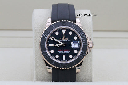 BNIB Rolex Yachtmaster 126655 Everose Gold 40MM OysterFlex Strap Box & Paper