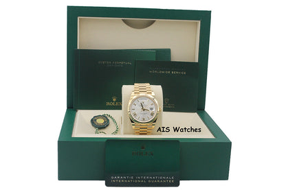 BNIB Rolex 228238 DayDate 40MM DD40 Yellow Gold Silver Roman Dial