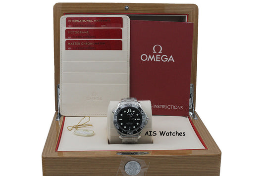 BNIB Omega Seamaster 300M SS 42MM Diver Black Wave Dial 210.30.42.20.01.001 B&P