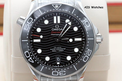 BNIB Omega Seamaster 300M SS 42MM Diver Black Wave Dial 210.30.42.20.01.001 B&P