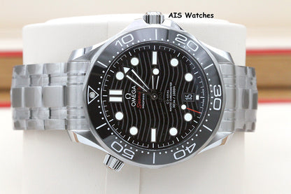 BNIB Omega Seamaster 300M SS 42MM Diver Black Wave Dial 210.30.42.20.01.001 B&P