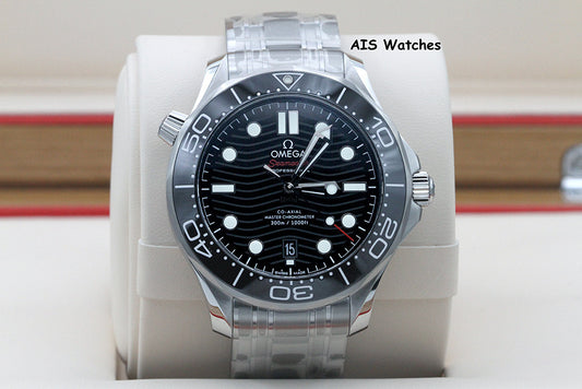 BNIB Omega Seamaster 300M SS 42MM Diver Black Wave Dial 210.30.42.20.01.001 B&P