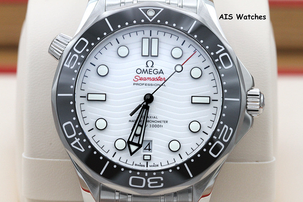 BNIB Omega Seamaster 300M SS 42MM Diver White Wave Dial 210.30.42.20.04.001 B&P