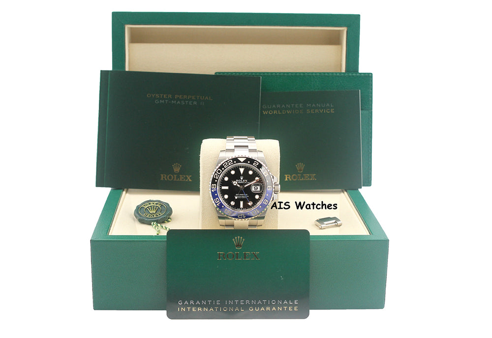 BNIB Rolex GMT Master II 126710BLNR Batman Oyster Bracelet Ceramic Bezel BP