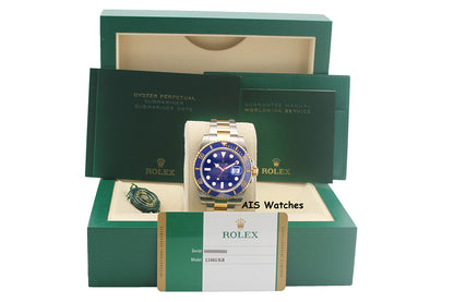 Rolex Submariner 18K YG/SS 116613LB SunBurst Blue Dial Ceramic 40MM 2020 B&P