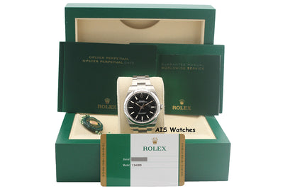 Rolex 114300 Oyster Perpetual 39MM Black Dial 2019 Box & Papers