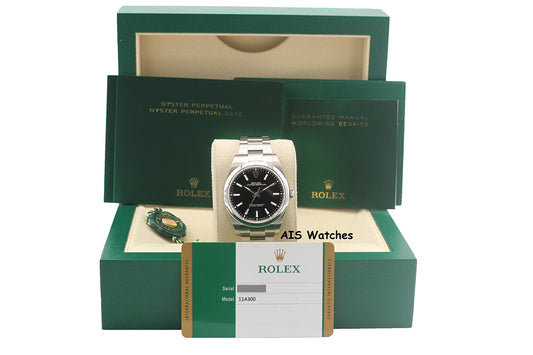 Rolex 114300 Oyster Perpetual 39MM Black Dial 2019 Box & Papers