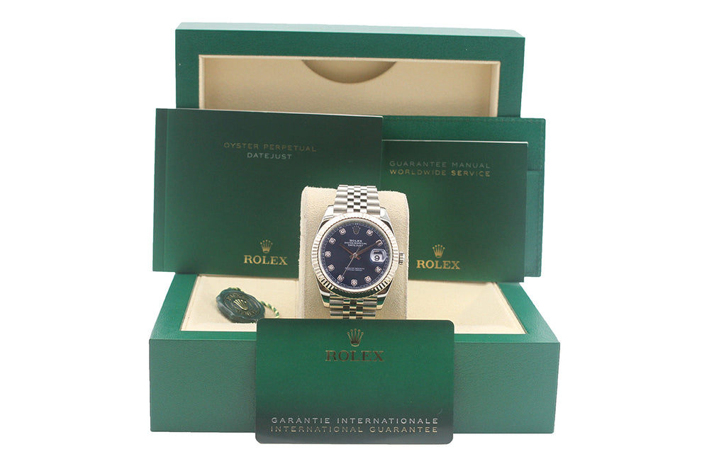 Rolex Datejust 41MM 126334 Blue Diamond Dial Jubilee Box & Paper