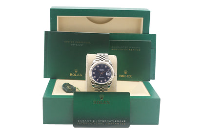 Rolex Datejust 41MM 126334 Blue Diamond Dial Jubilee Box & Paper