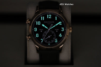 Patek Philippe 5524R Calatrava Pilot Travel Time Rose Gold Brown Dial 42MM Box & Paper