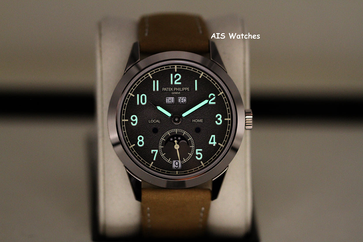 BNIB Patek Philippe Calatrava Annual Calendar Travel Time 5326G 18K White Gold Charcoal Dial Box & Papers