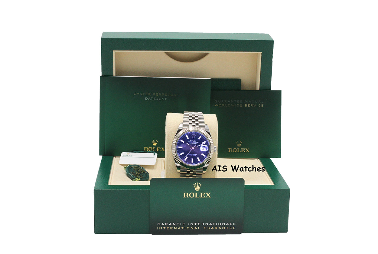 Rolex Datejust 41MM 126334 Blue Stick Dial Jubilee 2020 Box & Papers