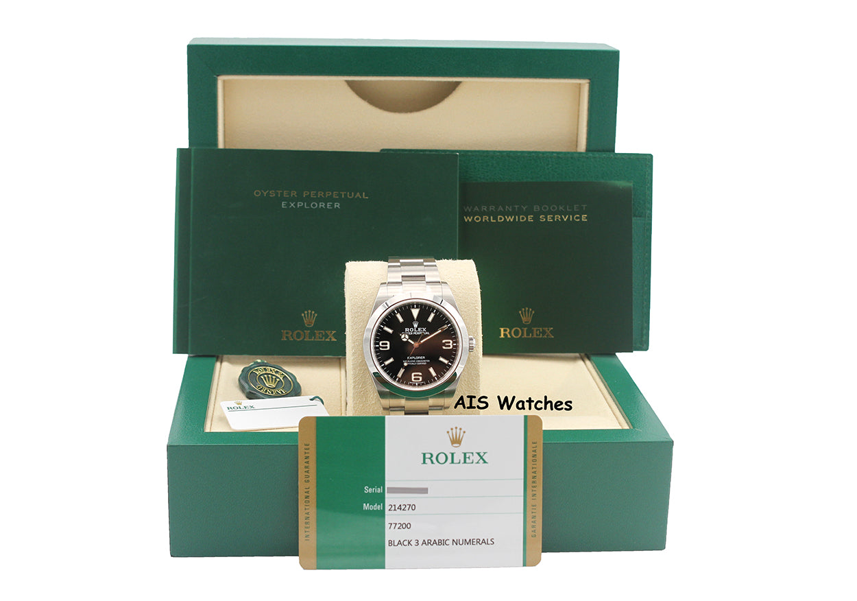 Rolex Explorer 214270 39MM MK2 Dial 2019 Box & Papers