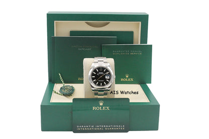 Rolex Datejust 41MM 126300 Black Stick Dial Oyster Bracelet 2021 B&P