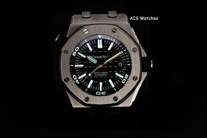 Audemars Piguet 15710ST Royal Oak Offshore Diver Black Dial 42MM Box & Papers