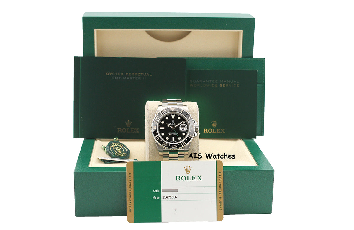 Rolex 116710LN GMT Master II Black Ceramic Insert 2016 Box & Papers