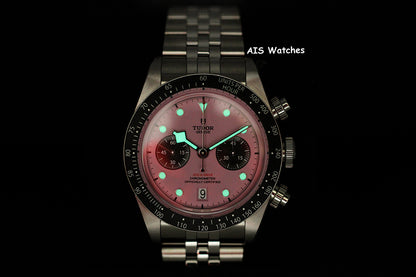 Tudor 79360N Black Bay Chronograph 41MM Pink Dial SS Jubilee Bracelet B&P