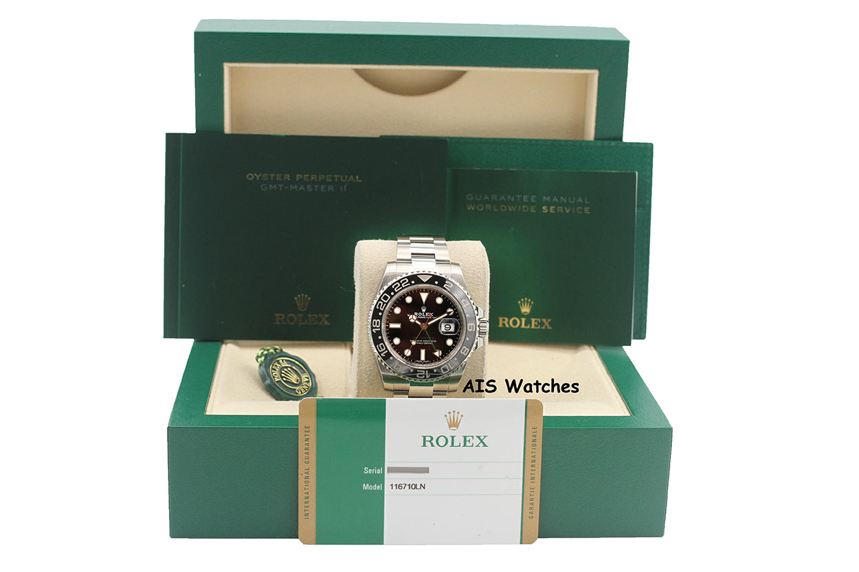 Rolex 116710LN GMT Master II Black Ceramic Insert 2018 Box & Papers