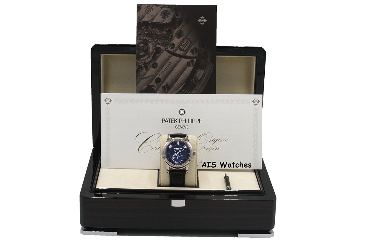 Patek Philippe Annual Calendar 5205G White Gold Blue Dial Box & Paper