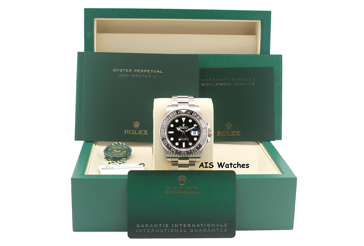 Rolex GMT Master II 126710GRNR Oyster Black / Grey Bezel Bruce Wayne B&P