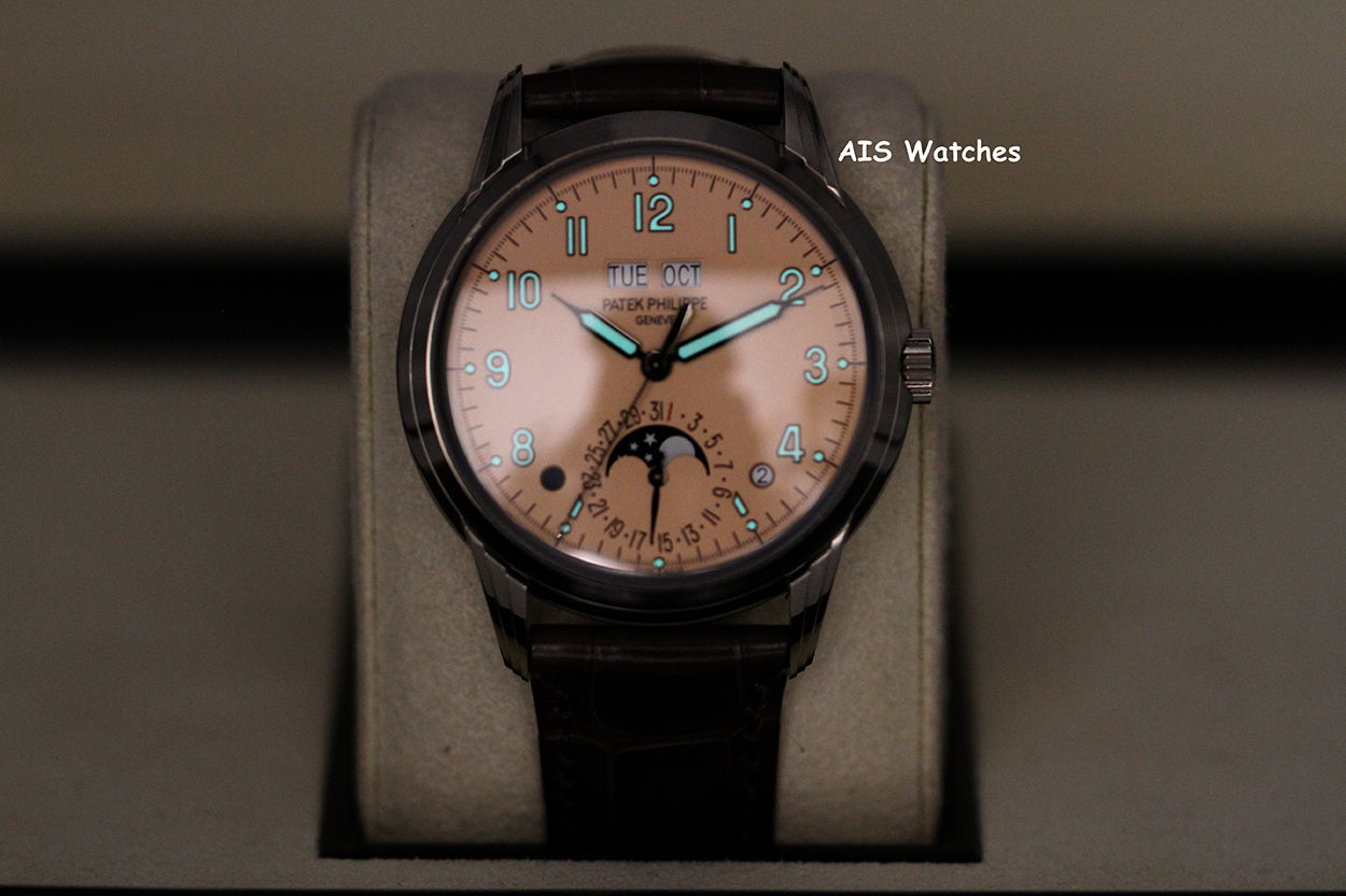 Patek Philippe Perpetual Calendar 5320G White Gold Rose Dial Box & Papers