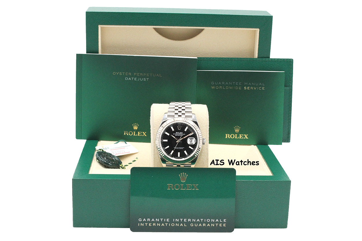 Rolex Datejust 41MM 126334 Black Stick Dial Jubilee 2020 Box & Papers