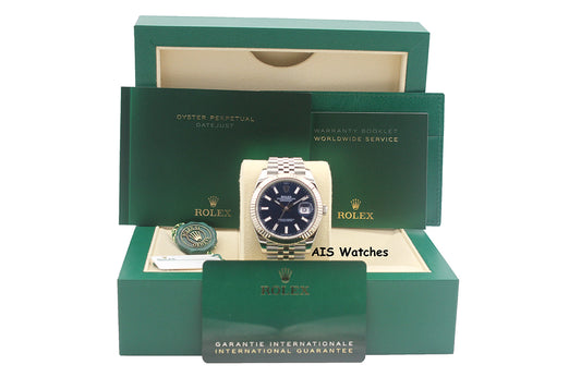 Rolex Datejust 41MM 126334 Blue Stick Dial Jubilee 2021 Box & Papers