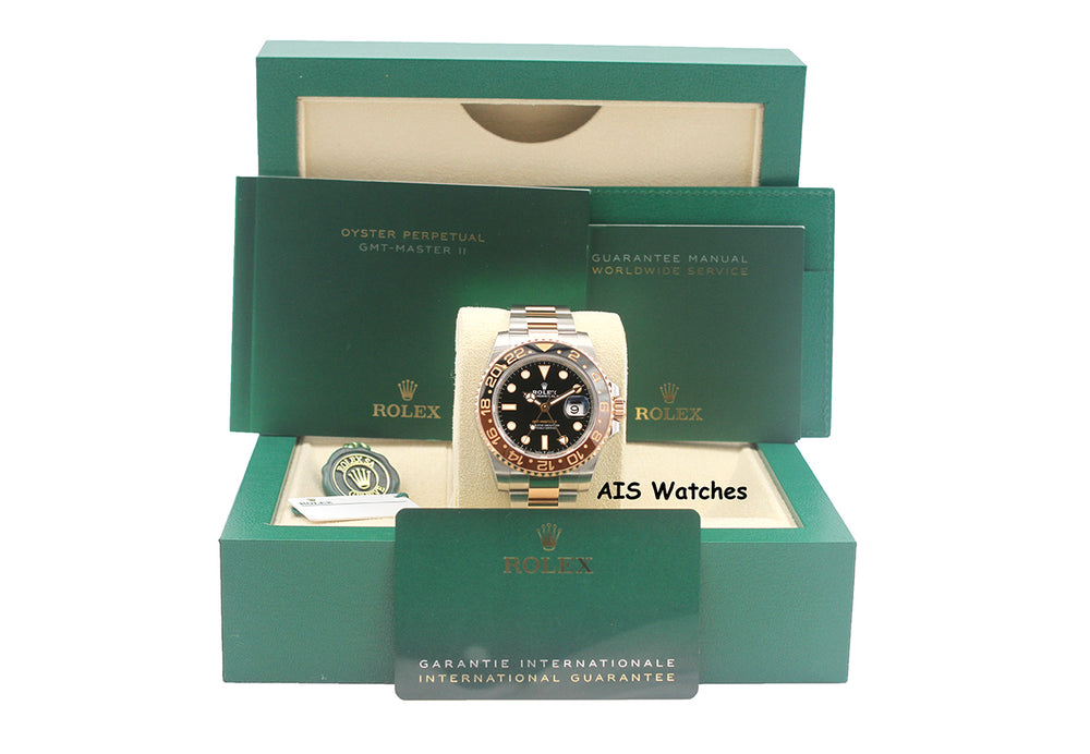 Rolex 126711 CHNR GMT Master II 18K Rose Gold / SS RootBeer Ceramic 2022 B&P