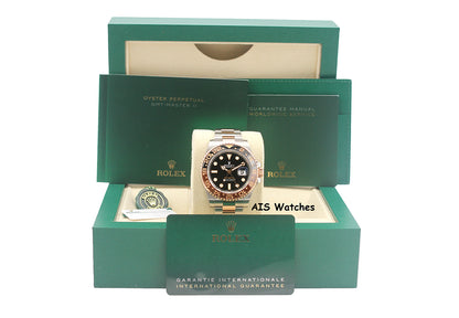 Rolex 126711 CHNR GMT Master II 18K Rose Gold / SS RootBeer Ceramic 2022 B&P