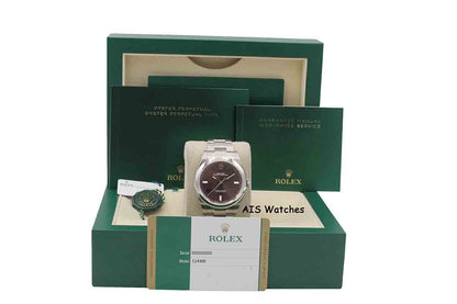 Rolex 114300 Oyster Perpetual 39MM Purple Dial 2018 Box & Papers
