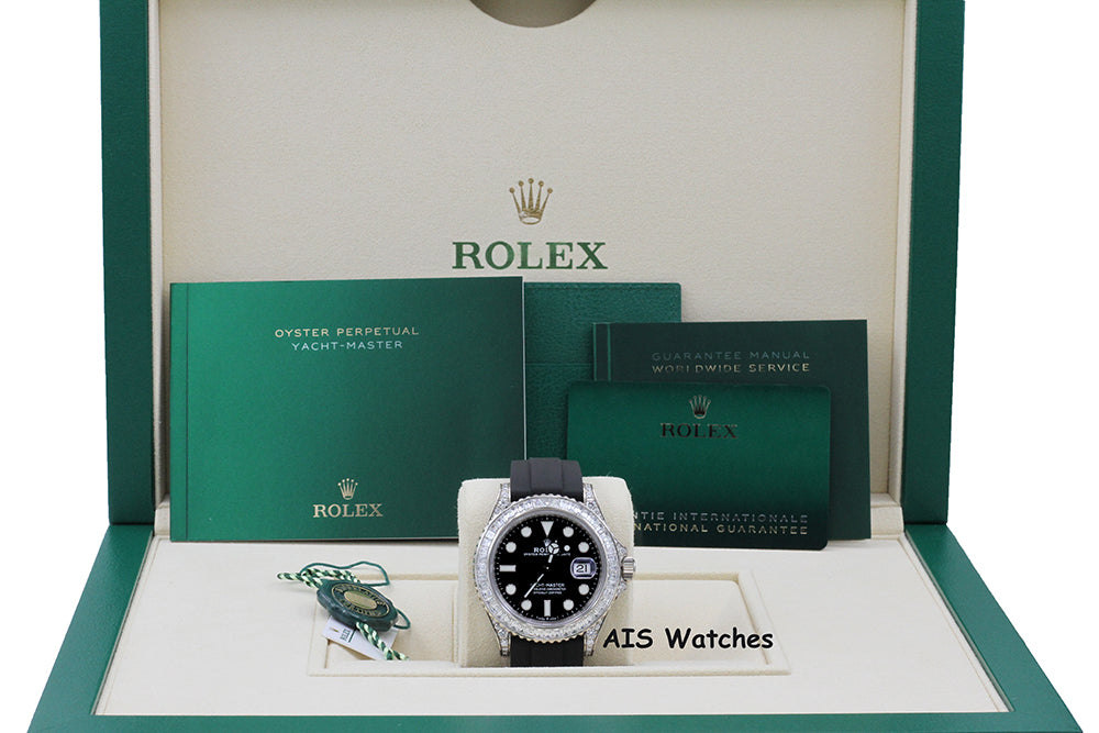BNIB Rolex Yachtmaster 226679TBR Baguette Diamonds White Gold OysterFlex 42MM