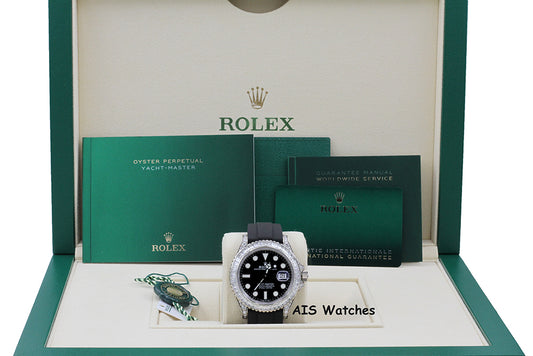 BNIB Rolex Yachtmaster 226679TBR Baguette Diamonds White Gold OysterFlex 42MM