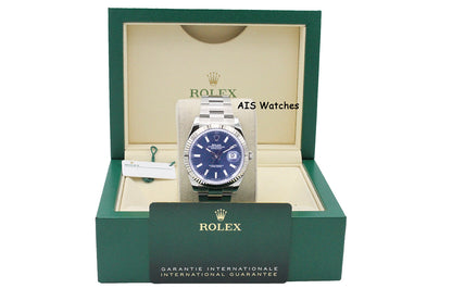 Rolex Datejust 41MM 126334 Blue Stick Dial Oyster Box & Papers