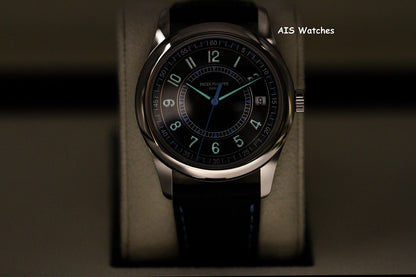 Patek Philippe 6007G-011 Calatrava White Gold Black / Sky Blue 40MM Box & Papers