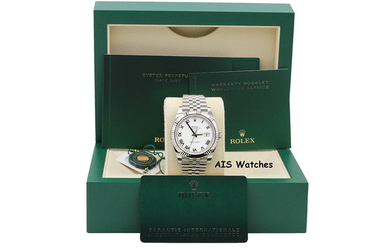 BNIB Rolex Datejust 41MM 126334 White Roman Dial Jubilee Box & Papers