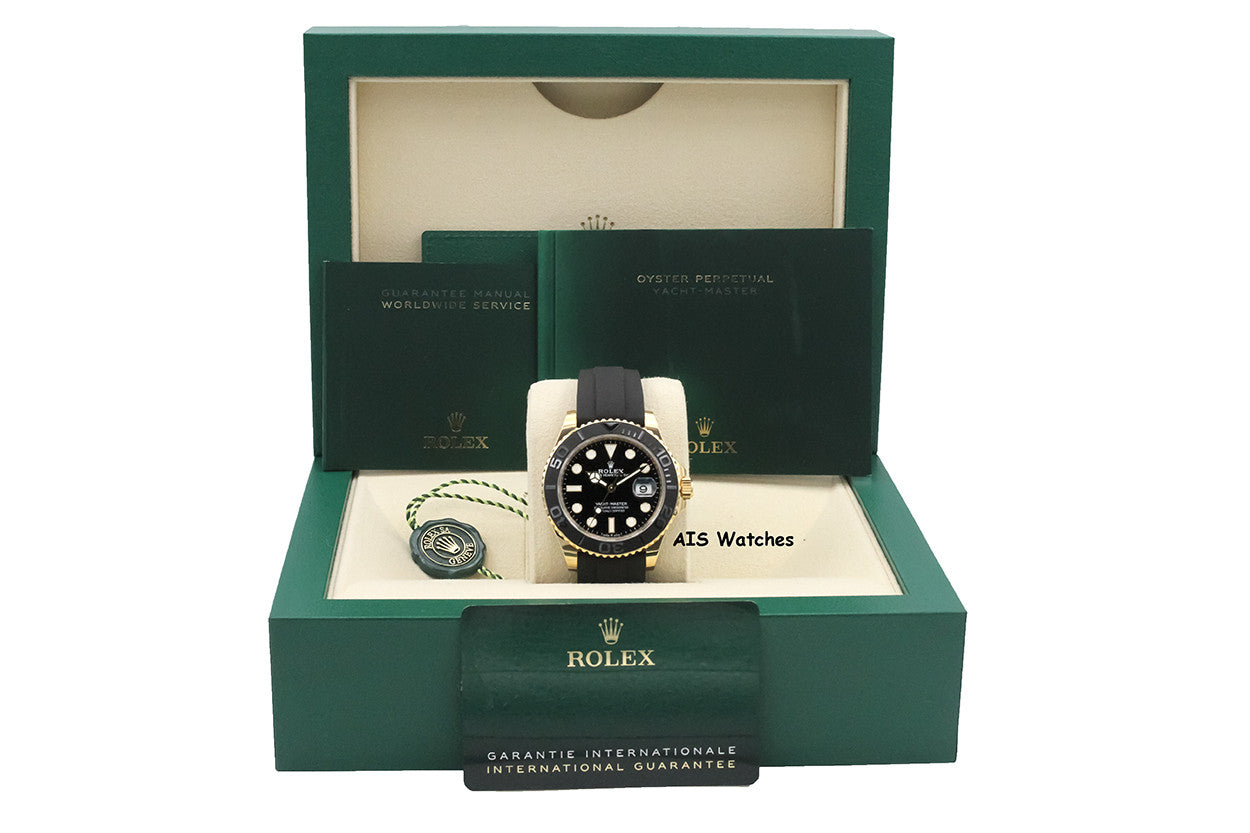 BNIB Rolex Yachtmaster 226658 18K Yellow Gold OysterFlex Strap 42MM Box & Papers