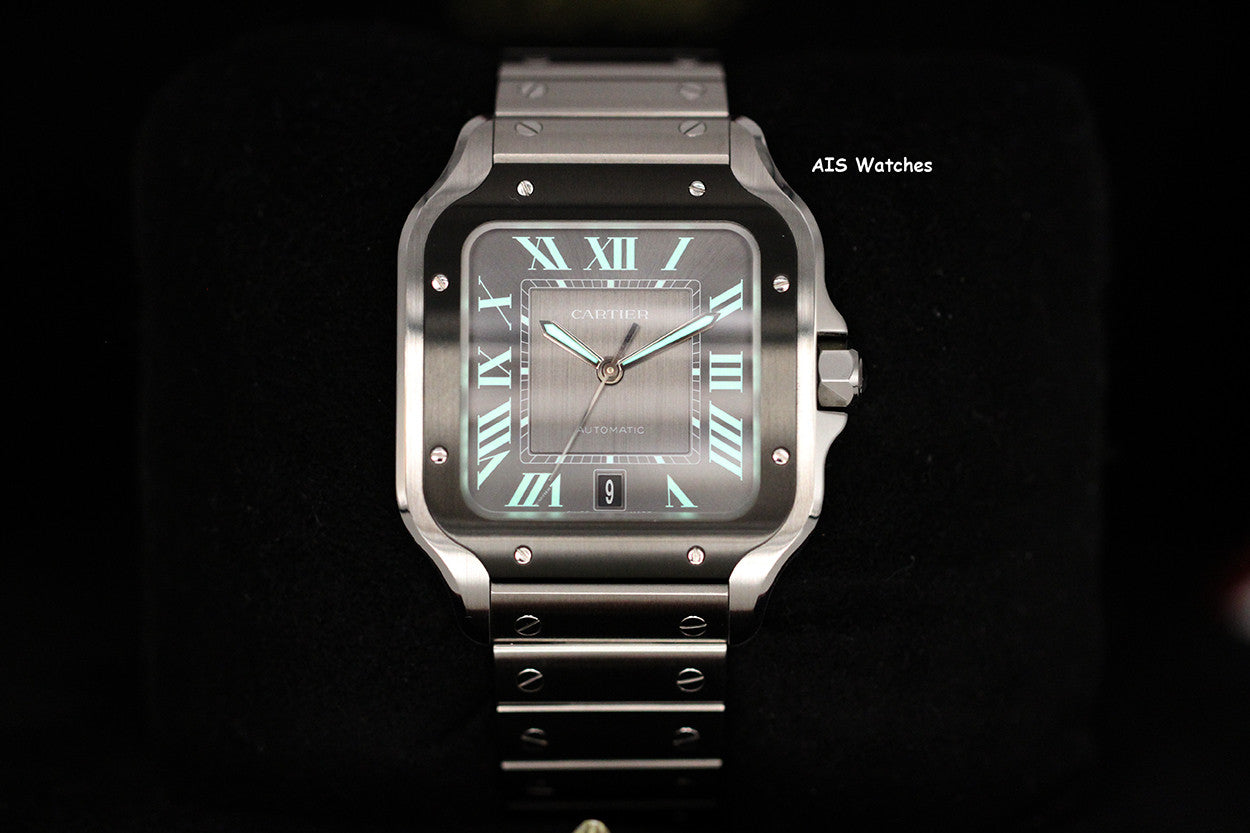 Cartier Santos De Cartier Large Steel WSSA0037 ADLC Grey Dial 41MM Box&Papers