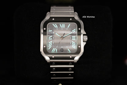 Cartier Santos De Cartier Large Steel WSSA0037 ADLC Grey Dial 41MM Box&Papers