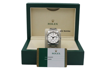 Rolex 326934 Sky-Dweller Stainless Steel White Dial Oyster 2019 Box & Papers