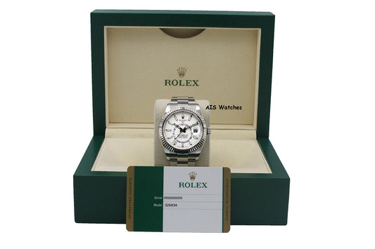 Rolex 326934 Sky-Dweller Stainless Steel White Dial Oyster 2019 Box & Papers