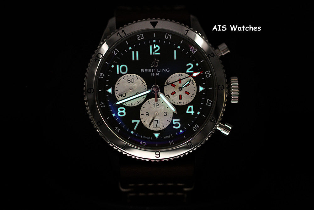 Breitling Super AVI B04 AB04452A1L1X1 Chronograph GMT 46 Curtiss Warhawk B&P
