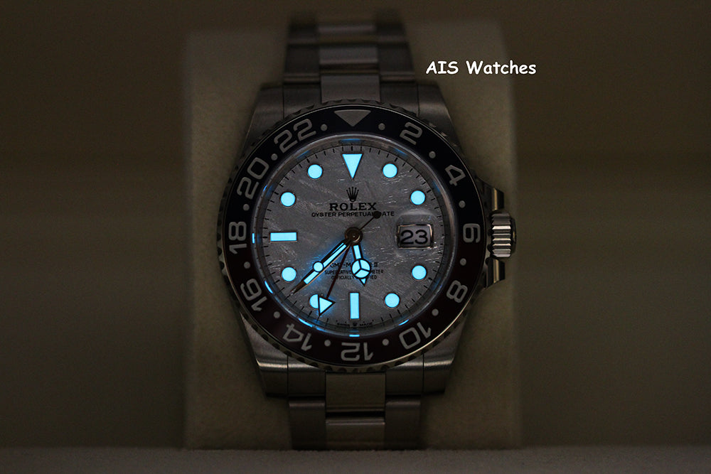 BNIB Rolex GMT-Master II 126719BLRO Meteorite Dial Pepsi 18K WG Box & Papers